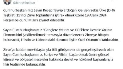 Cumhurbaşkanı Erdoğan, D-8 Zirvesi'nde Filistin