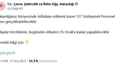 Çevre Bakanlığı, ÖSYM aracılığıyla 527