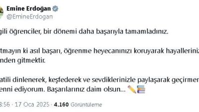 Emine Erdoğan, yarıyıl tatili dolayısıyla