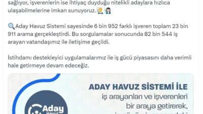 Çalışma ve Sosyal Güvenlik Bakanı Işıkhan: Aday Havuz Sistemi ile 82 Bin İşçiye Ulaşıldı