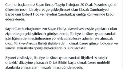 Cumhurbaşkanı Erdoğan, Slovakya Başbakanı Fico'yu