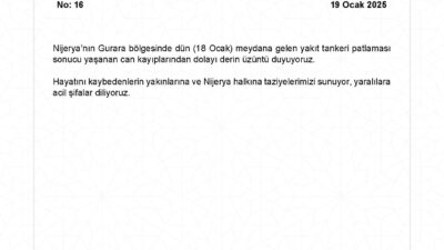 Dışişleri Bakanlığı, Nijerya'da meydana gelen