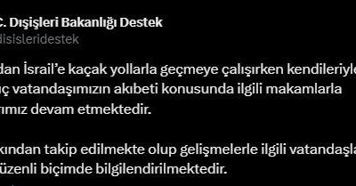 Dışişleri Bakanlığı, Lübnan'dan İsrail'e kaçak