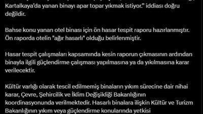 DMM, Kartalkaya'da yanan otelin apar