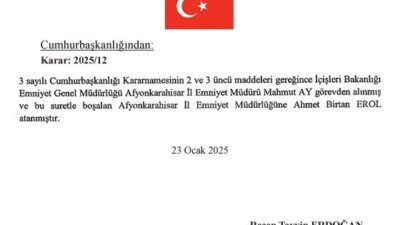 Afyonkarahisar İl Emniyet Müdürlüğü'ne Ahmet