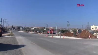 Gaziantep'in Oğuzeli ilçesinde kavşak çalışması,
