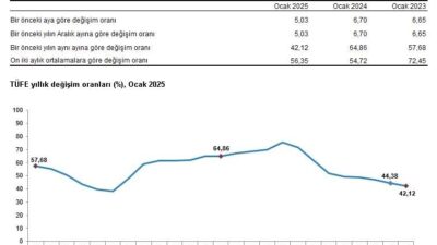 TÜİK Ocak Ayı Enflasyon Verilerini Açıkladı: Tüketici Enflasyonu Yüzde 5,03, Yıllık Enflasyon Yüzde 42,12
