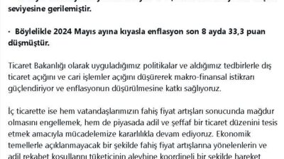 Ticaret Bakanı Ömer Bolat: Yıllık Enflasyondaki Gerileme Devam Edecek