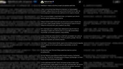 Cumhurbaşkanı Başdanışmanı Mehmet Uçum, terörsüz