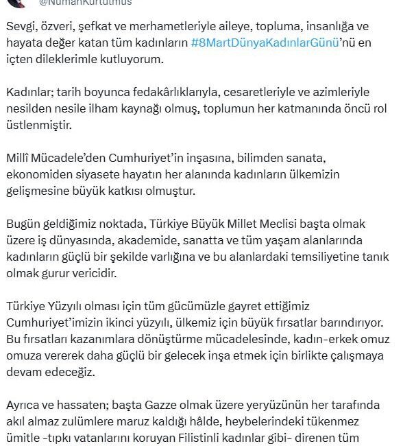 TBMM Başkanı Numan Kurtulmuş,
