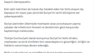 Cumhurbaşkanı Yardımcısı Cevdet Yılmaz, Suriye'deki