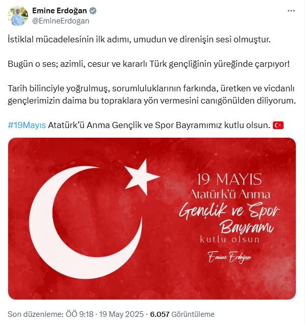 Emine Erdoğan, 19 Mayıs