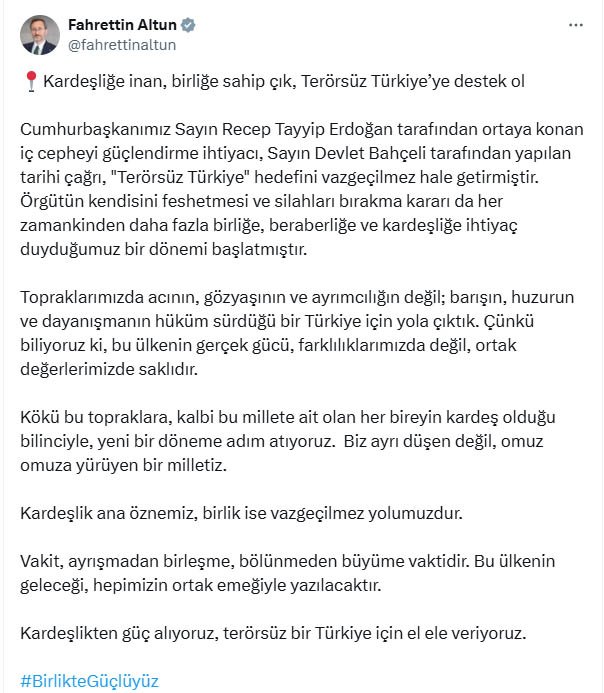 İletişim Başkanı Fahrettin Altun,