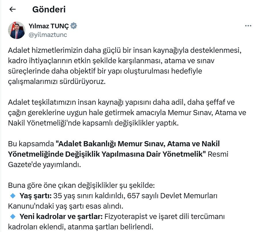 Adalet Bakanlığı, Memur Sınav,