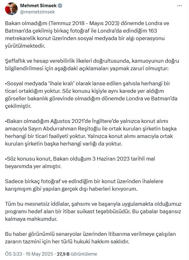 Hazine ve Maliye Bakanı