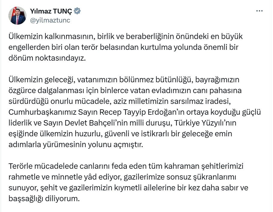 Adalet Bakanı Yılmaz Tunç,