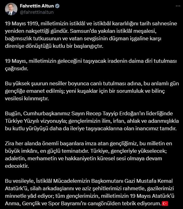 İletişim Başkanı Fahrettin Altun,
