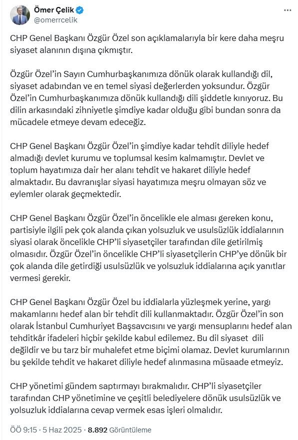 AK Parti Sözcüsü Ömer