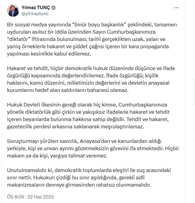 Adalet Bakanı Yılmaz Tunç,