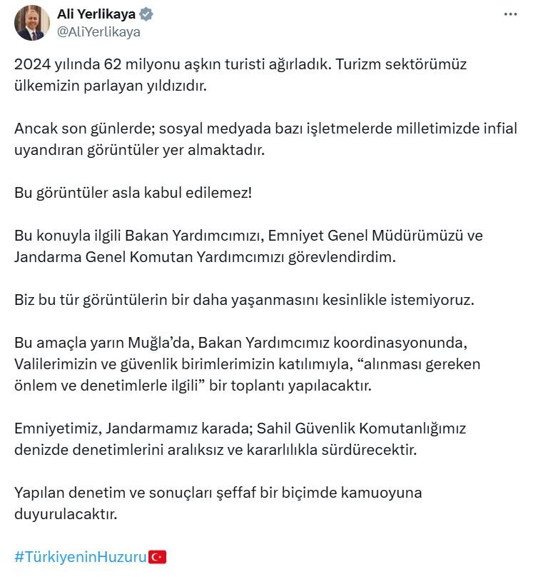 İçişleri Bakanı Ali Yerlikaya,