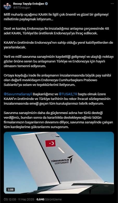 Cumhurbaşkanı Erdoğan, Türkiye'nin milli