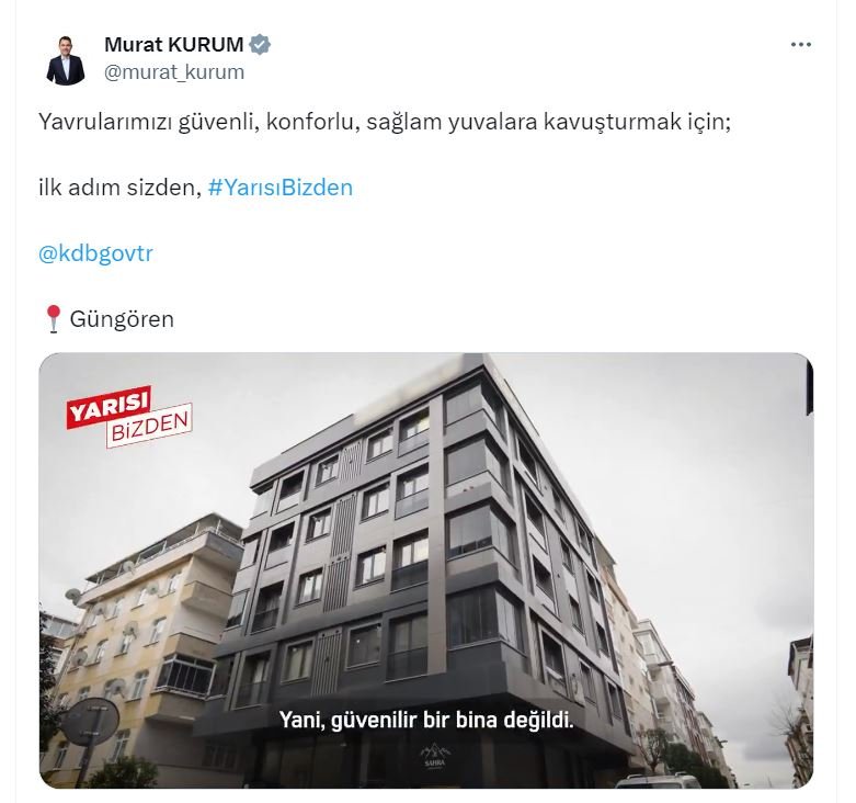 Bakan Kurum: ‘Yarısı Bizden’ Kampanyası ile Güvenli Konutlara Kavuşuyoruz