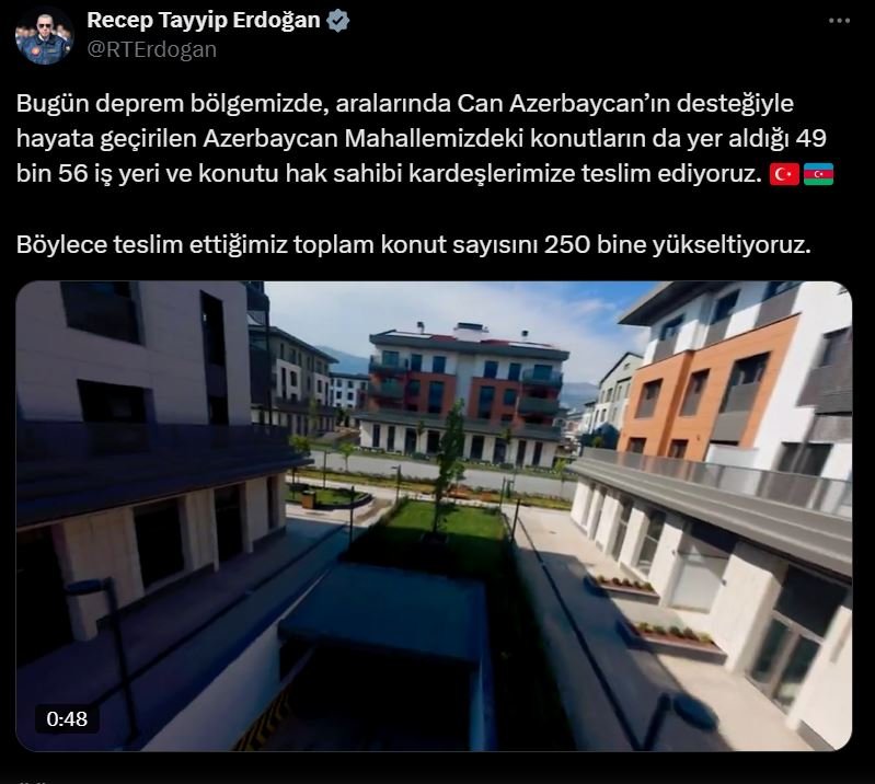 Cumhurbaşkanı Erdoğan, deprem bölgesinde