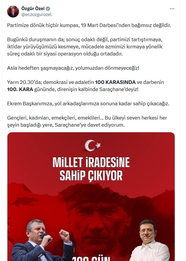 CHP Genel Başkanı Özgür