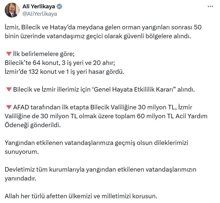 İçişleri Bakanı Ali Yerlikaya,