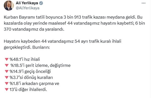 İçişleri Bakanı Ali Yerlikaya,