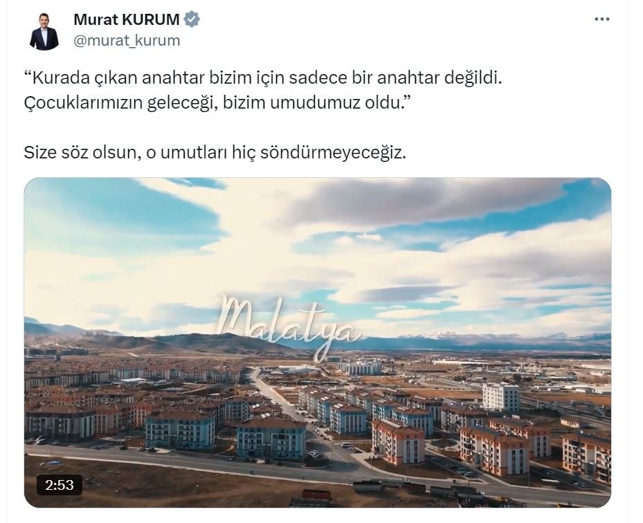 Çevre Şehircilik Bakanı Murat