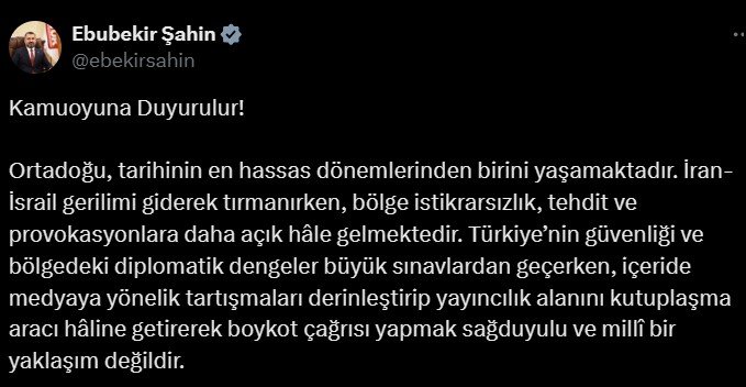 RTÜK Başkanı Ebubekir Şahin,