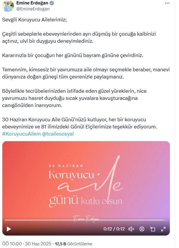 Emine Erdoğan, 30 Haziran