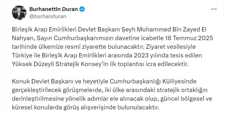 BAE Devlet Başkanı Şeyh