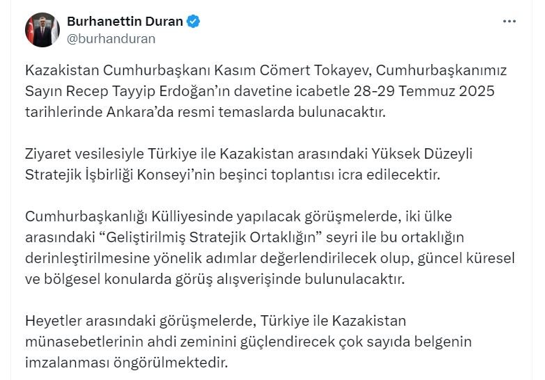 Kazakistan Cumhurbaşkanı Kasım Cömert