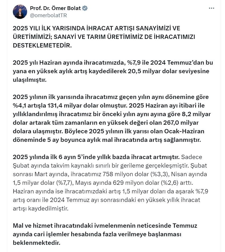 Ticaret Bakanı Ömer Bolat,