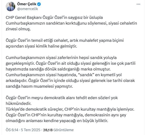 AK Parti Sözcüsü Ömer