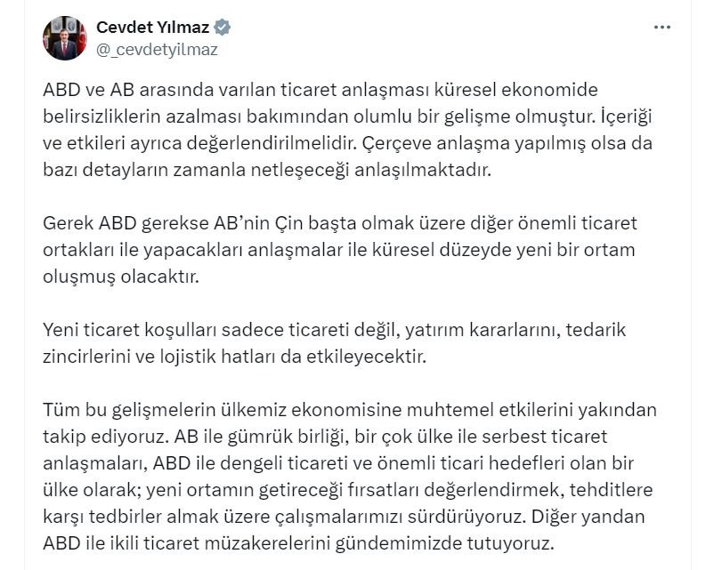 Cumhurbaşkanı Yardımcısı Cevdet Yılmaz,