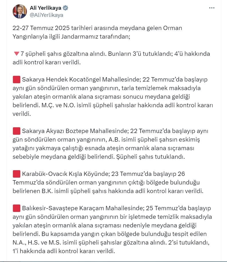 İçişleri Bakanı Ali Yerlikaya,
