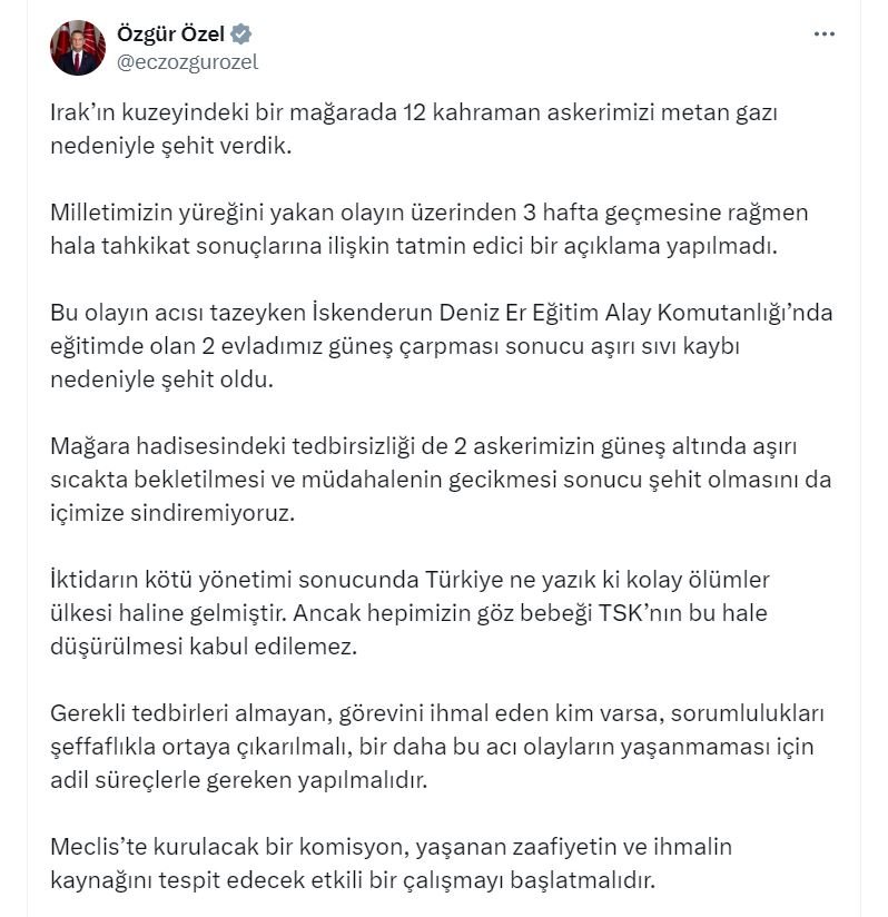 CHP Genel Başkanı Özgür