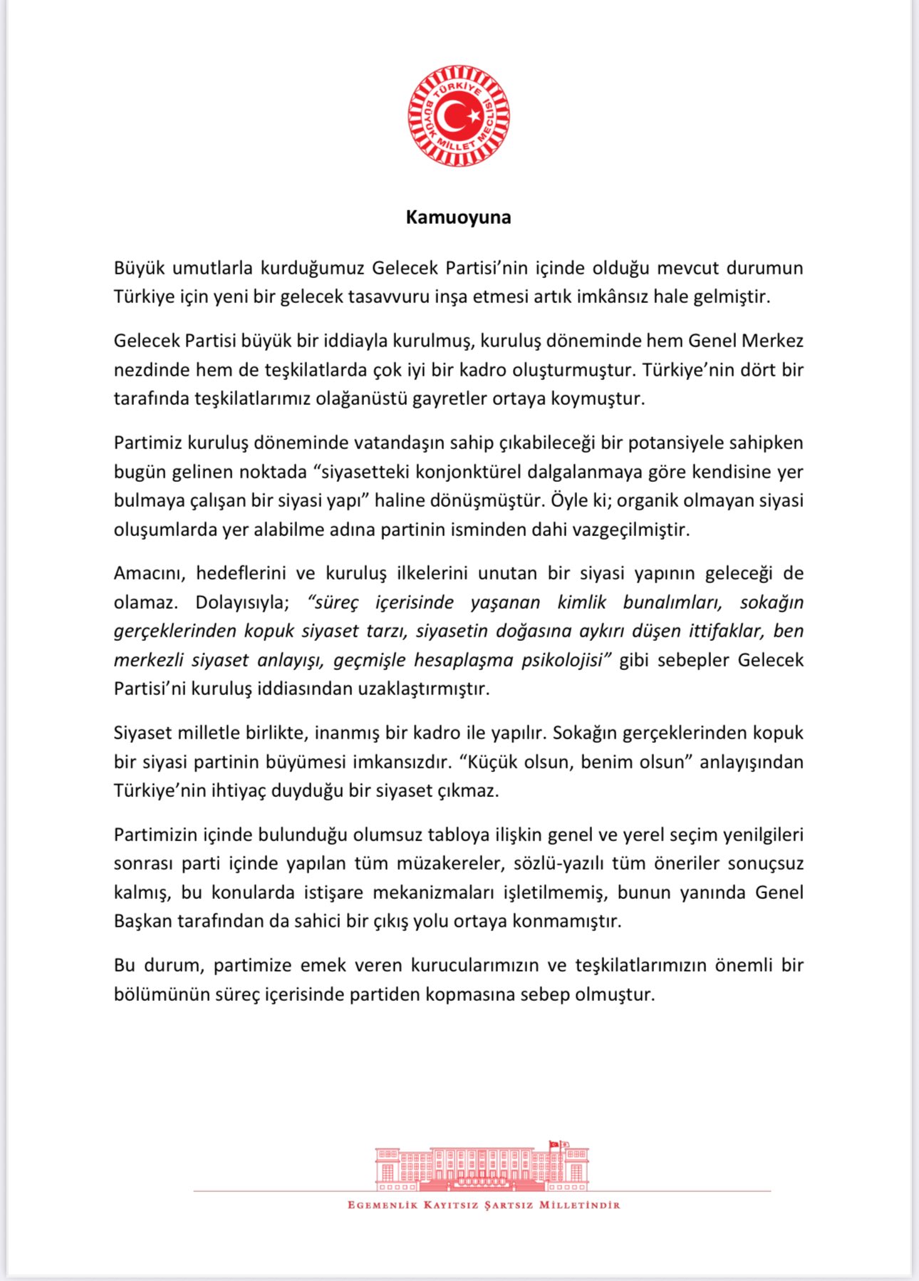 Gelecek Partisi İstanbul milletvekilleri