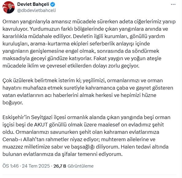 MHP Genel Başkanı Devlet