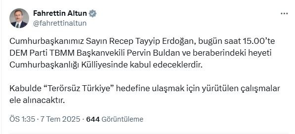 Cumhurbaşkanı Erdoğan, DEM Parti