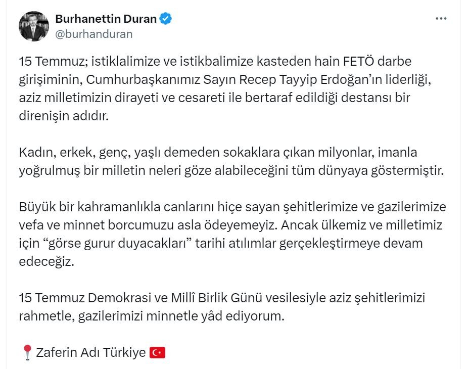 İletişim Başkanı Burhanettin Duran,