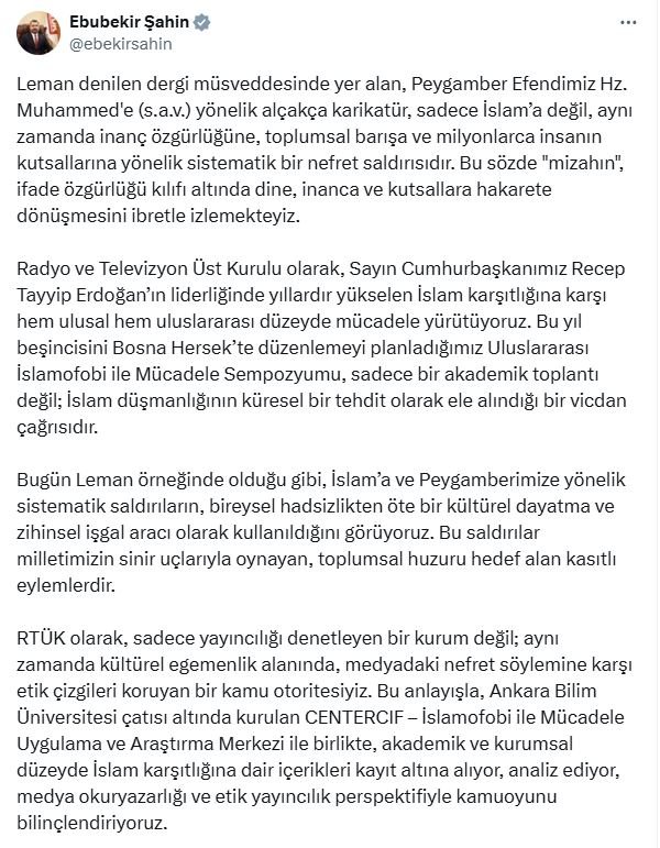 RTÜK Başkanı Ebubekir Şahin,