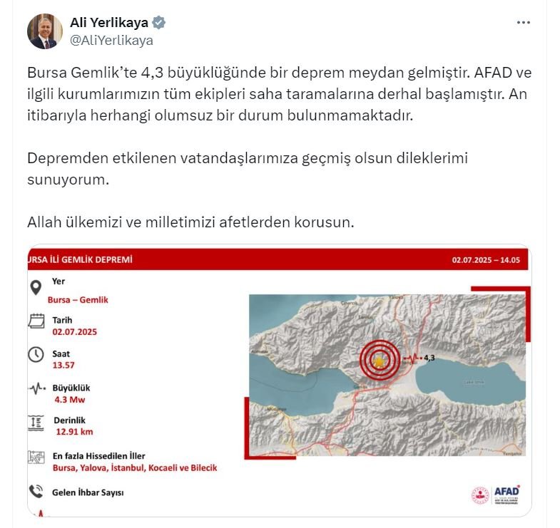 İçişleri Bakanı Ali Yerlikaya,