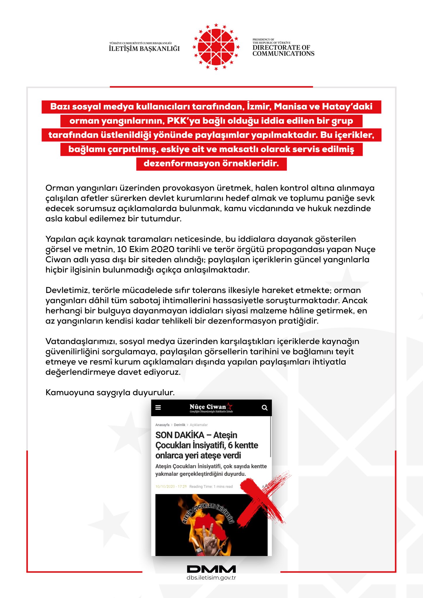 Cumhurbaşkanlığı İletişim Başkanlığı DMM,