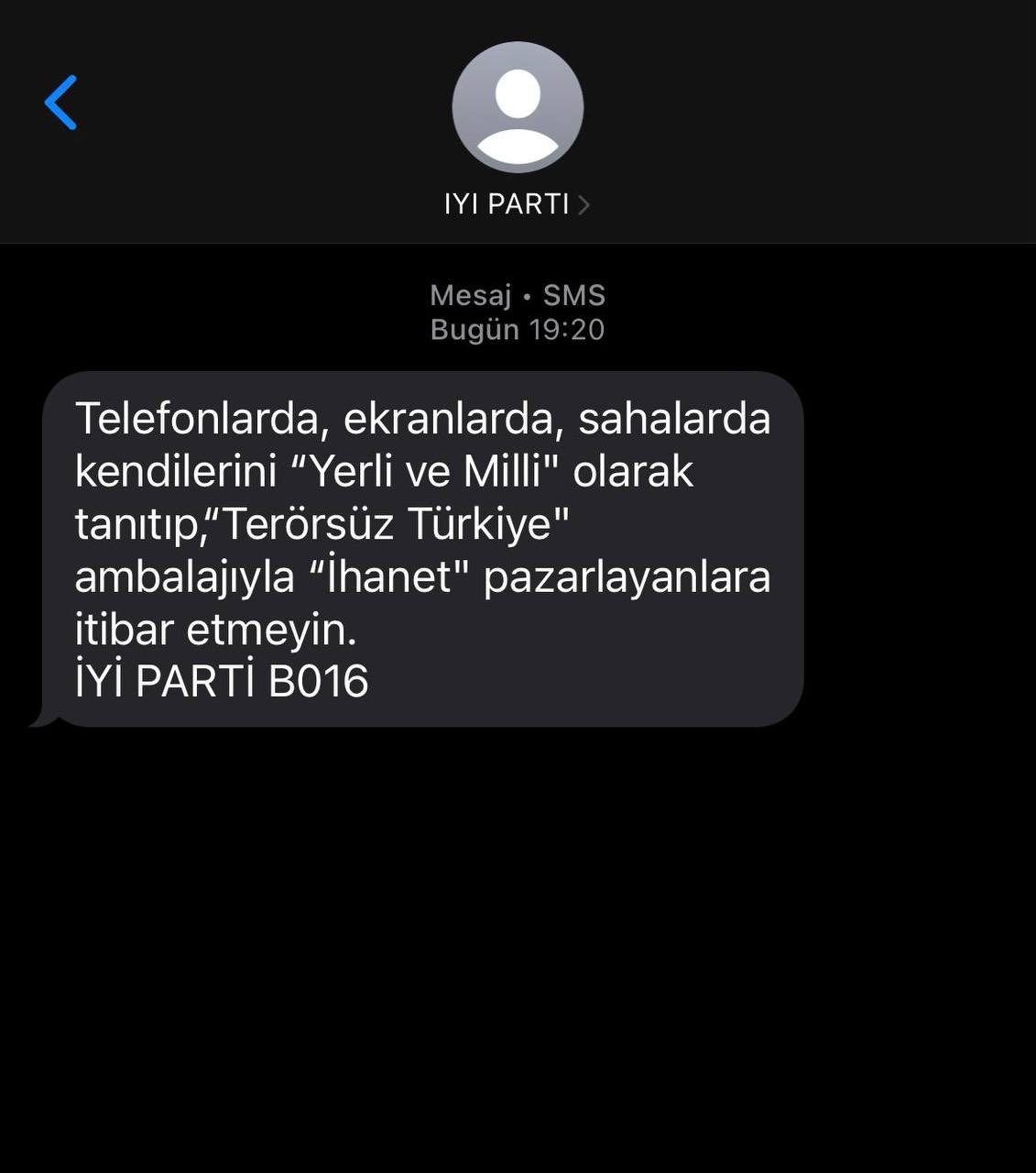 İYİ Parti, vatandaşlara gönderdiği
