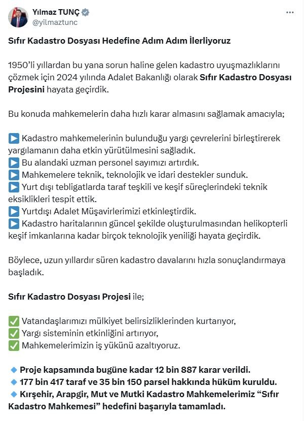 Adalet Bakanı Yılmaz Tunç,