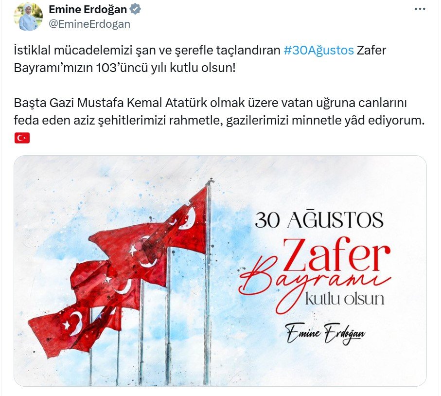 Emine Erdoğan, 30 Ağustos